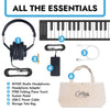Carry-On Music Bundle: Black Folding Piano 88 Touch & Studio Headphones