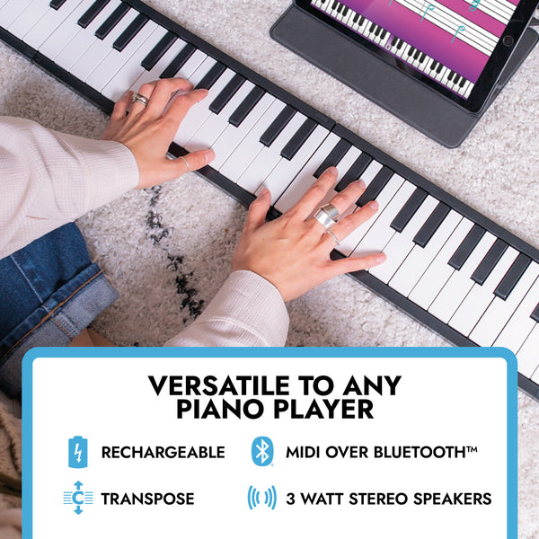 Carry-On Music Bundle: Black Folding Piano 88 Touch & Studio Headphones