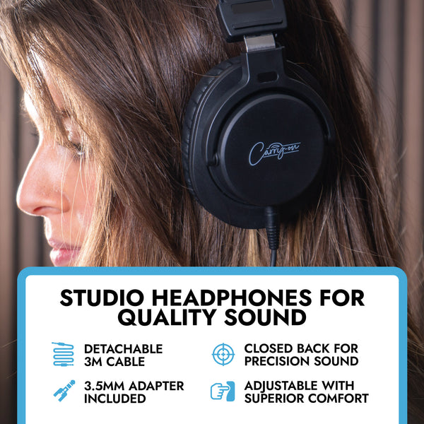 Carry-On Music Bundle: Black Folding Piano 88 Touch & Studio Headphones