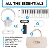 Carry-On Music Bundle: White Folding Piano 88 Touch & Carry-On SH-100 Studio Headphones