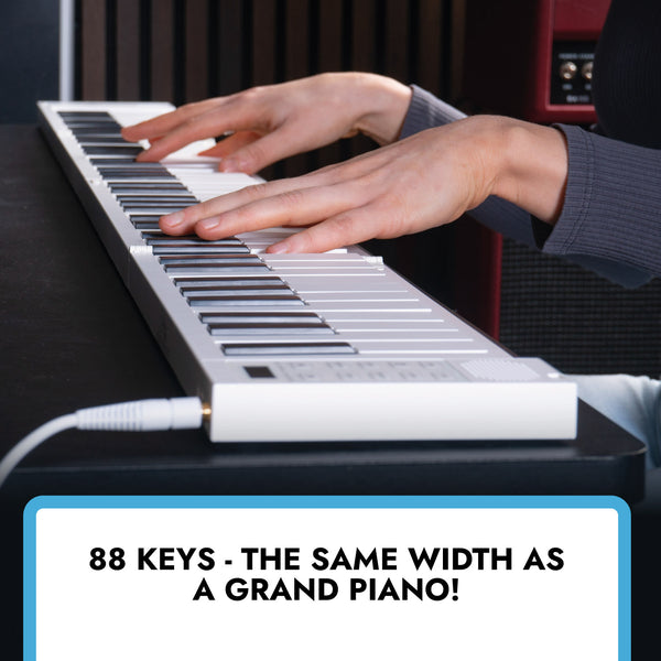Carry-On Music Bundle: White Folding Piano 88 Touch & Carry-On SH-100 Studio Headphones