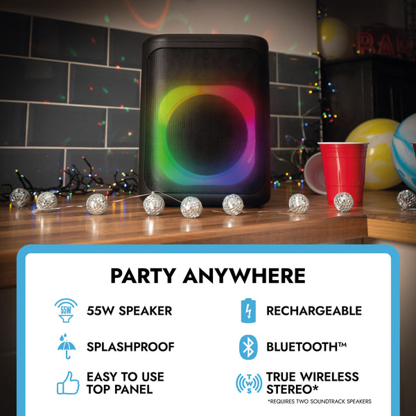 Carry-On Music Bundle: Soundtrack Portable Bluetooth Speaker & Dynamic Microphone with XLR-Jack Cable - Black