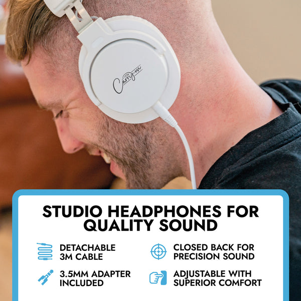 Carry-On Music Bundle: White Digital Wind Instrument 2 & Carry-On SH-100 Studio Headphones