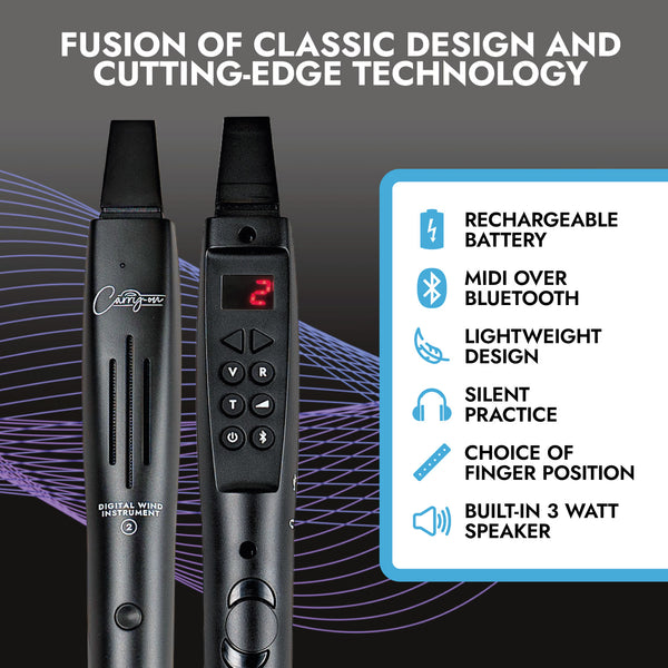 Carry-On Music Bundle: Black Digital Wind Instrument 2 & Carry-On SH-100 Studio Headphones