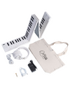 Carry-On Music Bundle: White Folding Piano 88 Touch & Carry-On SH-100 Studio Headphones